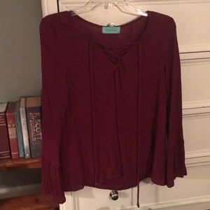 Burgundy fashion top